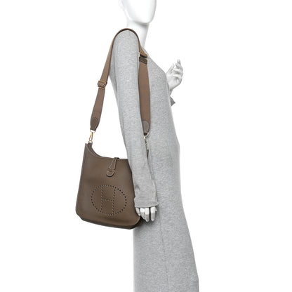 Hermes Taurillon Clemence Evelyne III PM Etoupe 2 of 11