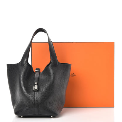 Hermes Taurillon Clemence Picotin Lock 22 MM Black 8 of 8