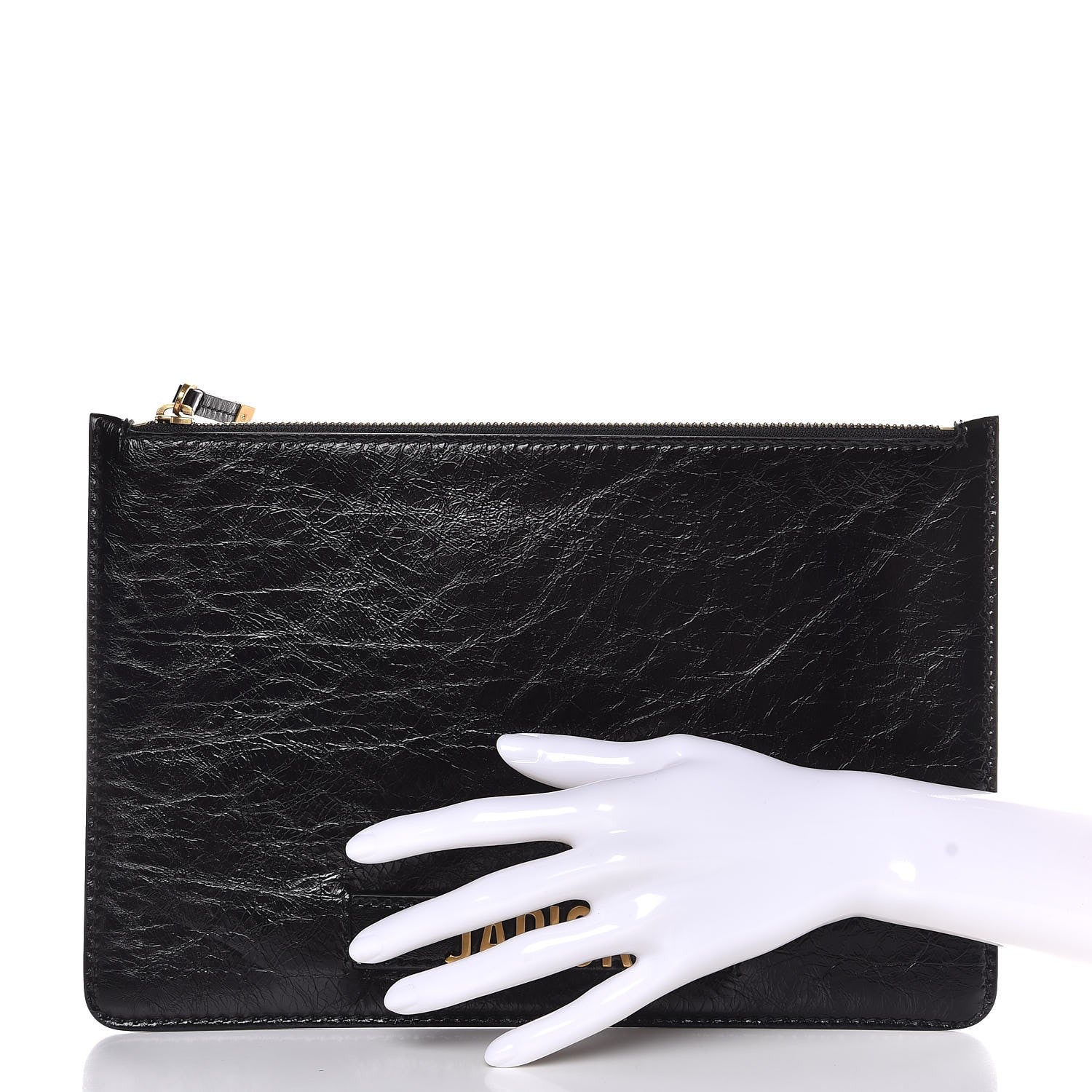 Christian Dior Crinkled Calfskin J'Adior Flat Clutch Black 2 of 6