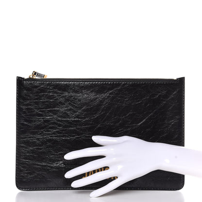 Christian Dior Crinkled Calfskin J'Adior Flat Clutch Black 2 of 6