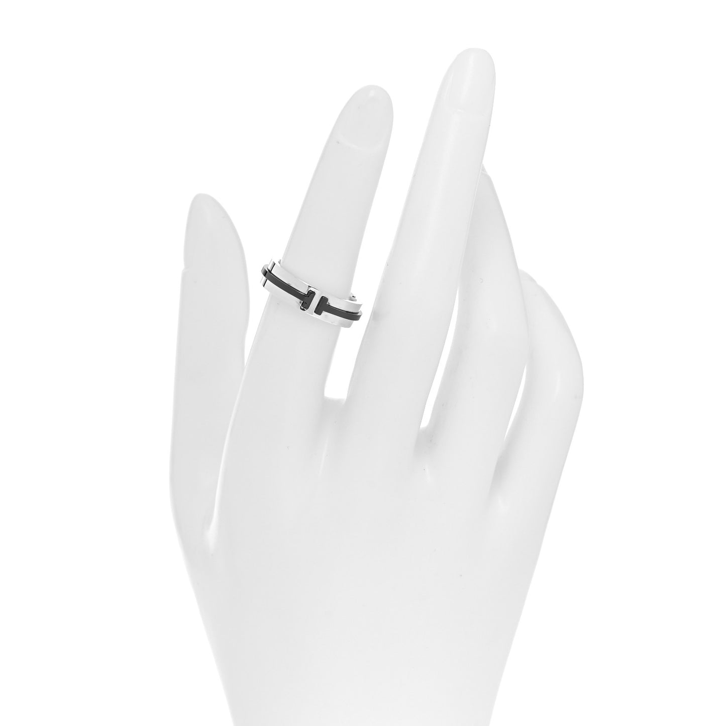 Sterling Silver Titanium T Two Ring 53 6.25
