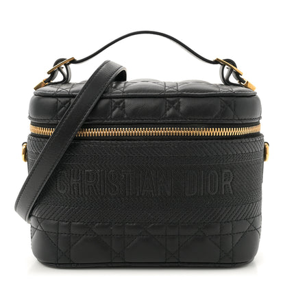 Christian Dior Lambskin Cannage Small Diortravel Vanity Case Black 1 of 12
