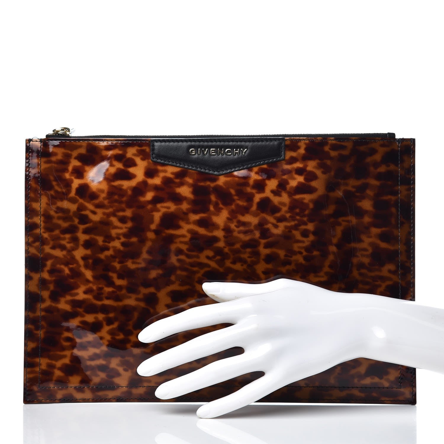 Givenchy Patent Tortoise Print Medium Antigona Pouch 2 of 7
