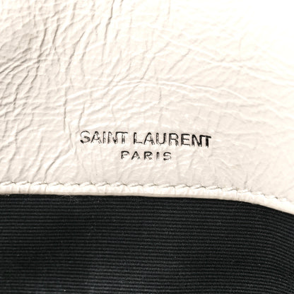 Saint Laurent Crinkled Calfskin Matelasse Monogram Baby Niki Chain Satchel White 6 of 12
