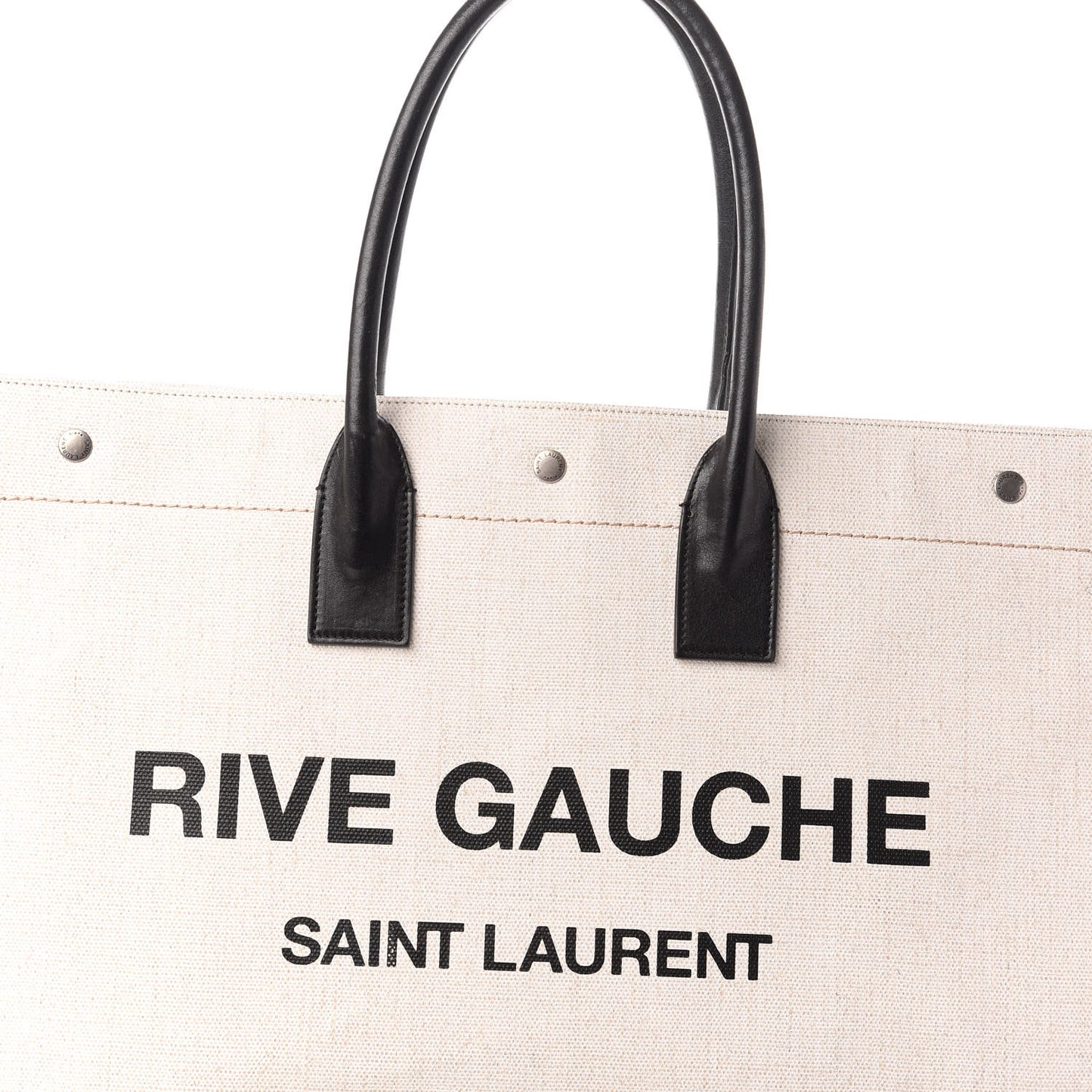 Linen Calfskin Rive Gauche Tote Optic White