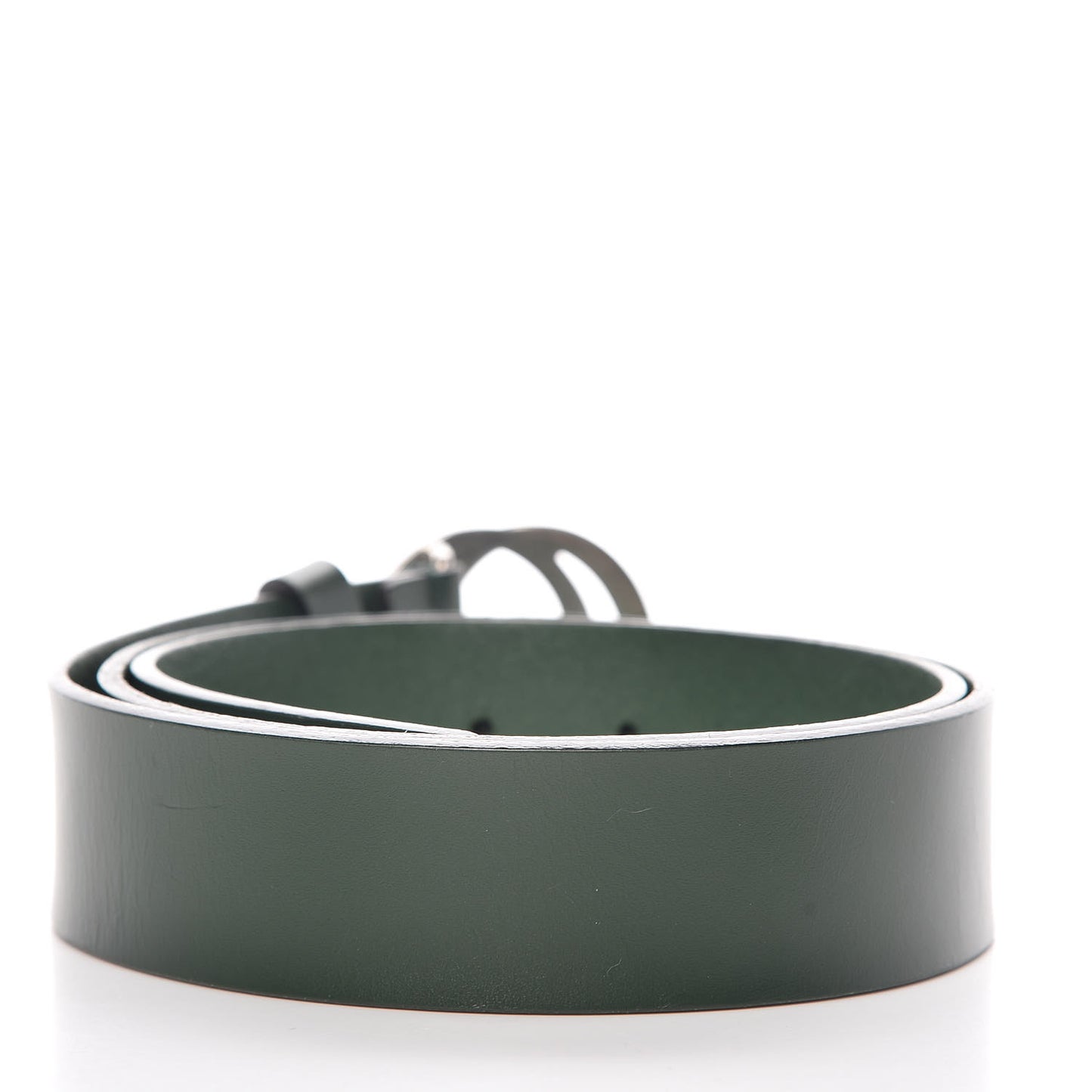 Selleria Calfskin Nickel Interlocking G 37mm Belt 90 36 Green