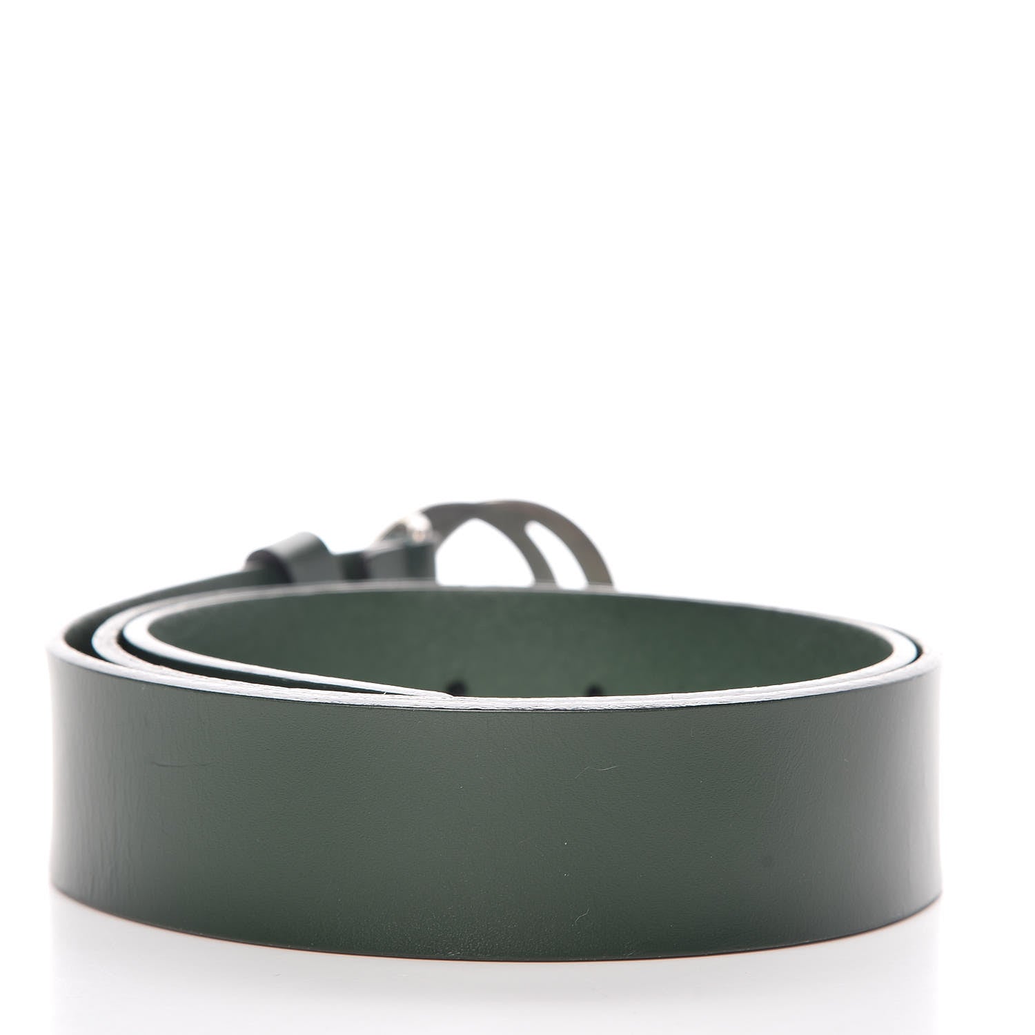 Gucci Selleria Calfskin Nickel Interlocking G 37mm Belt 90 36 Green 3 of 8