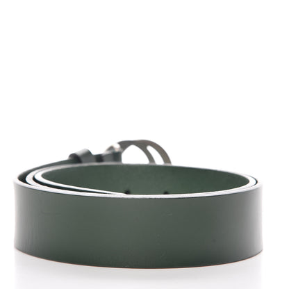 Gucci Selleria Calfskin Nickel Interlocking G 37mm Belt 90 36 Green 3 of 8