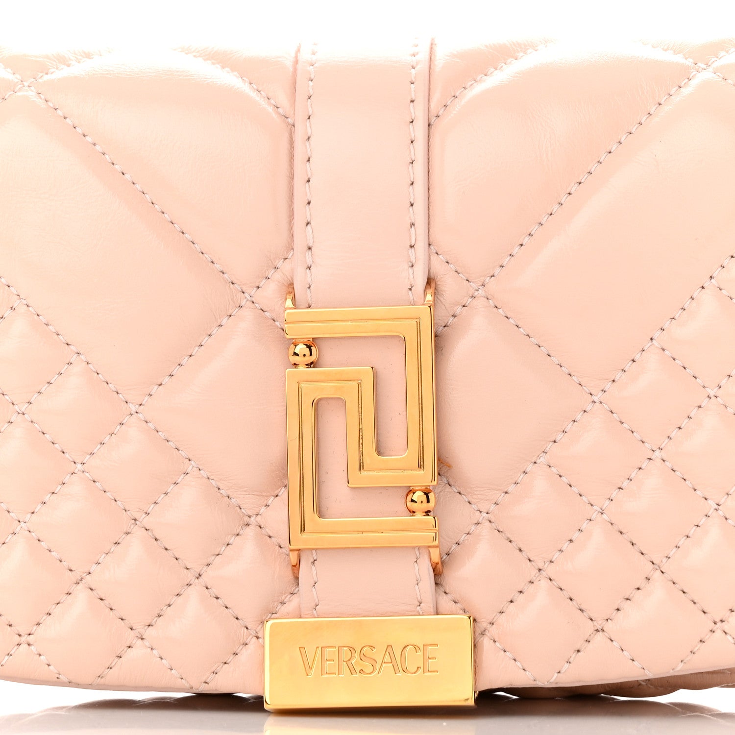 Versace Calfskin Quilted Mini Greca Goddess Shoulder Bag Powder Blush 7 of 9