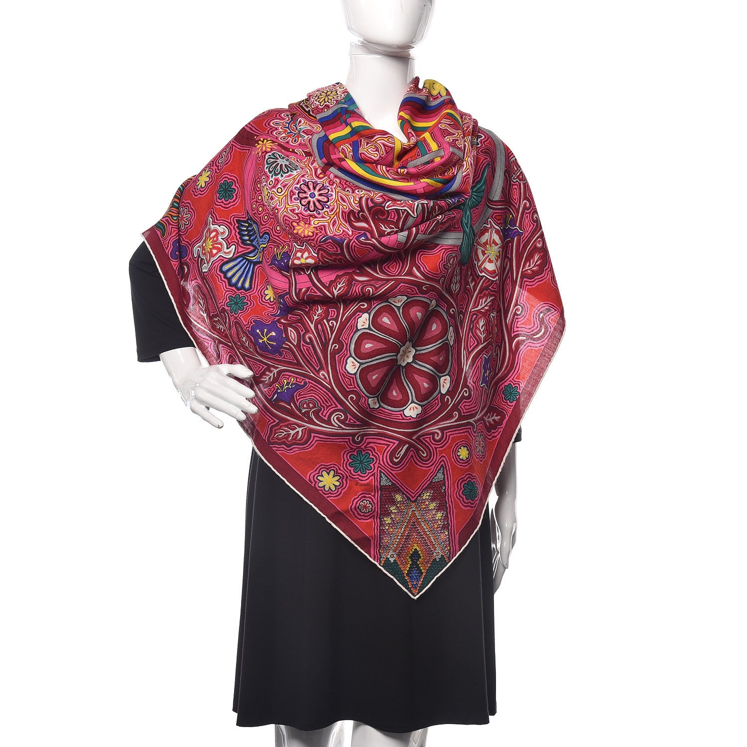 Hermes Cashmere Silk L'Arbre Du Vent Shawl 140 2 of 5