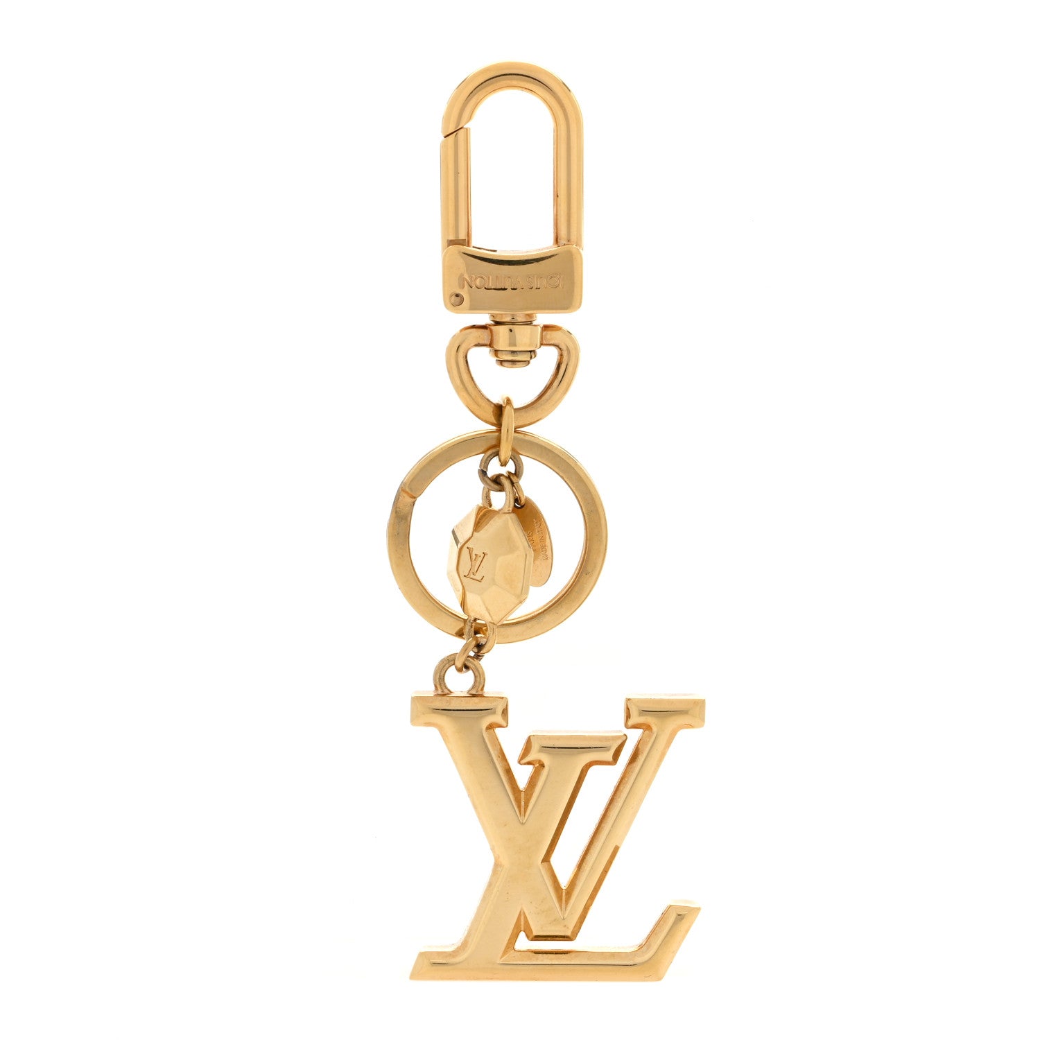 Louis Vuitton LV Facettes Bag Charm Key Holder Gold 1 of 4