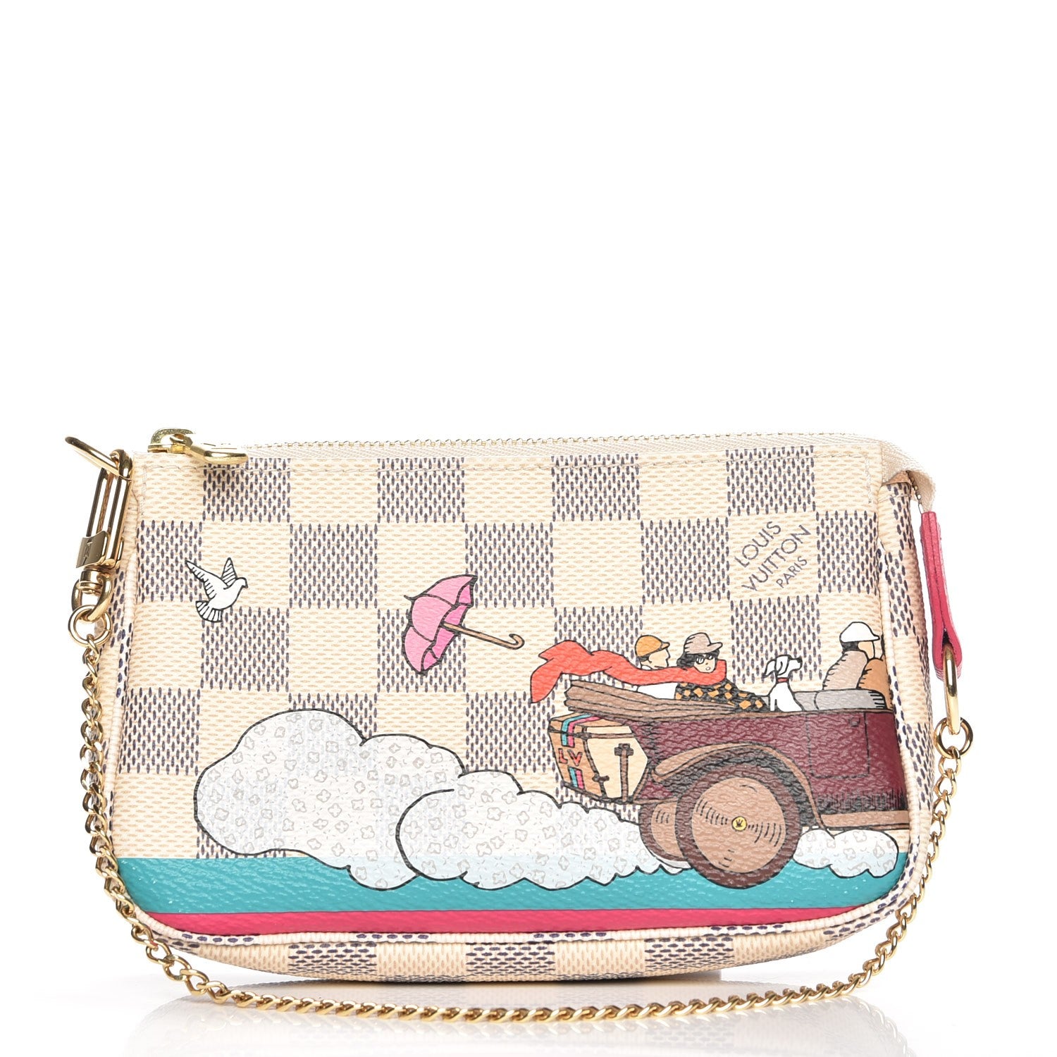 Louis Vuitton Damier Azur 2015 Christmas Animation Mini Pochette Accessories 1 of 7