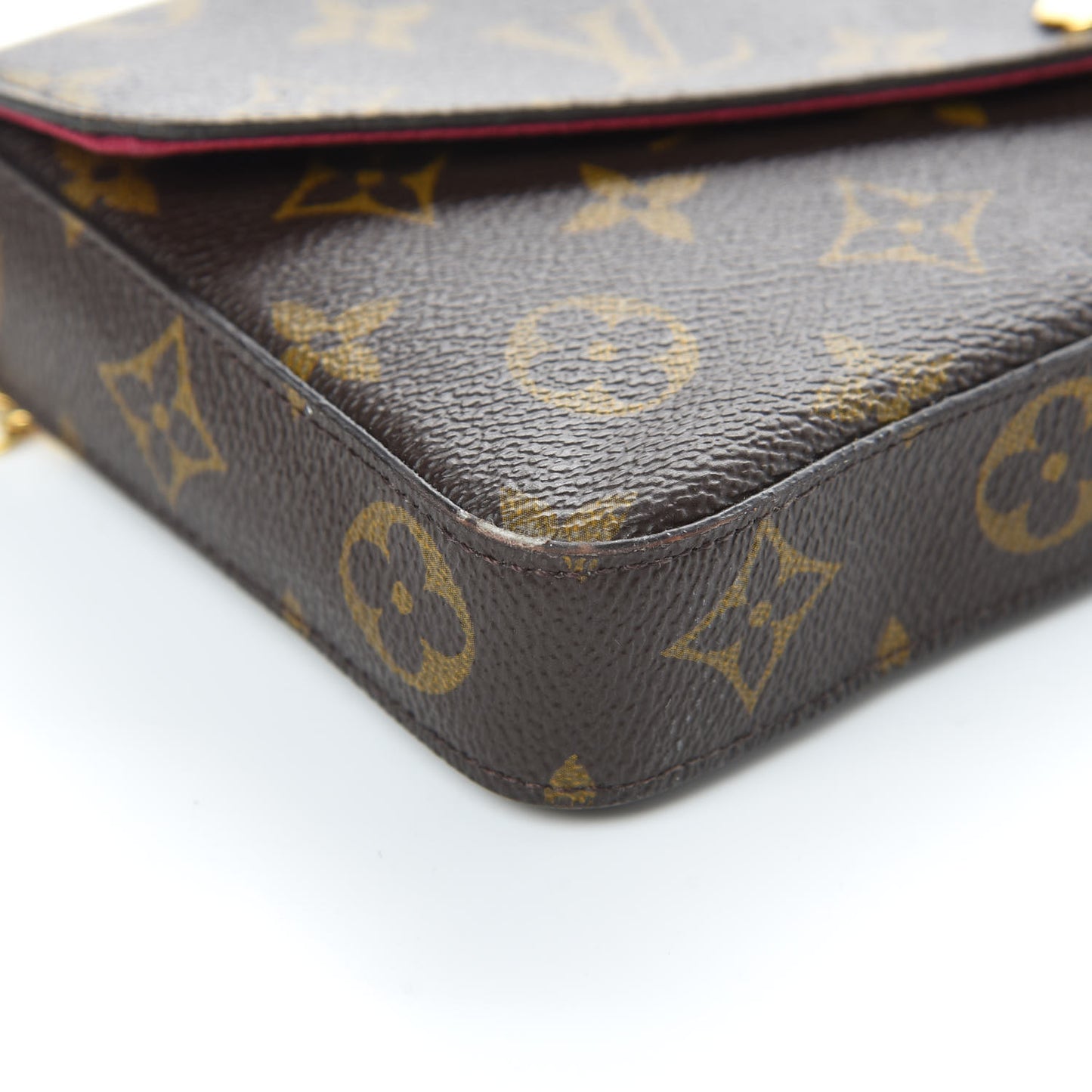 Monogram Pochette Felicie Chain Wallet Fuchsia