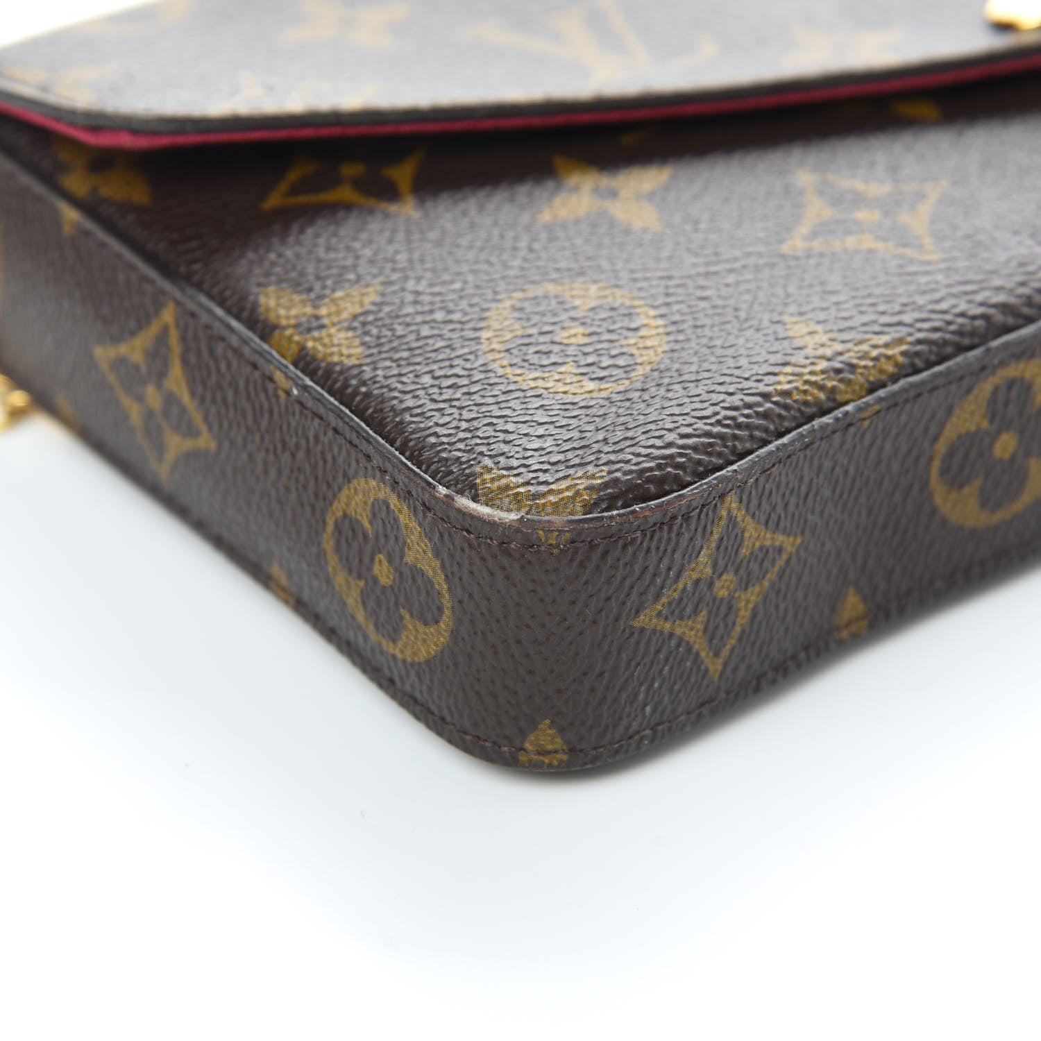 Louis Vuitton Monogram Pochette Felicie Chain Wallet Fuchsia 11 of 18