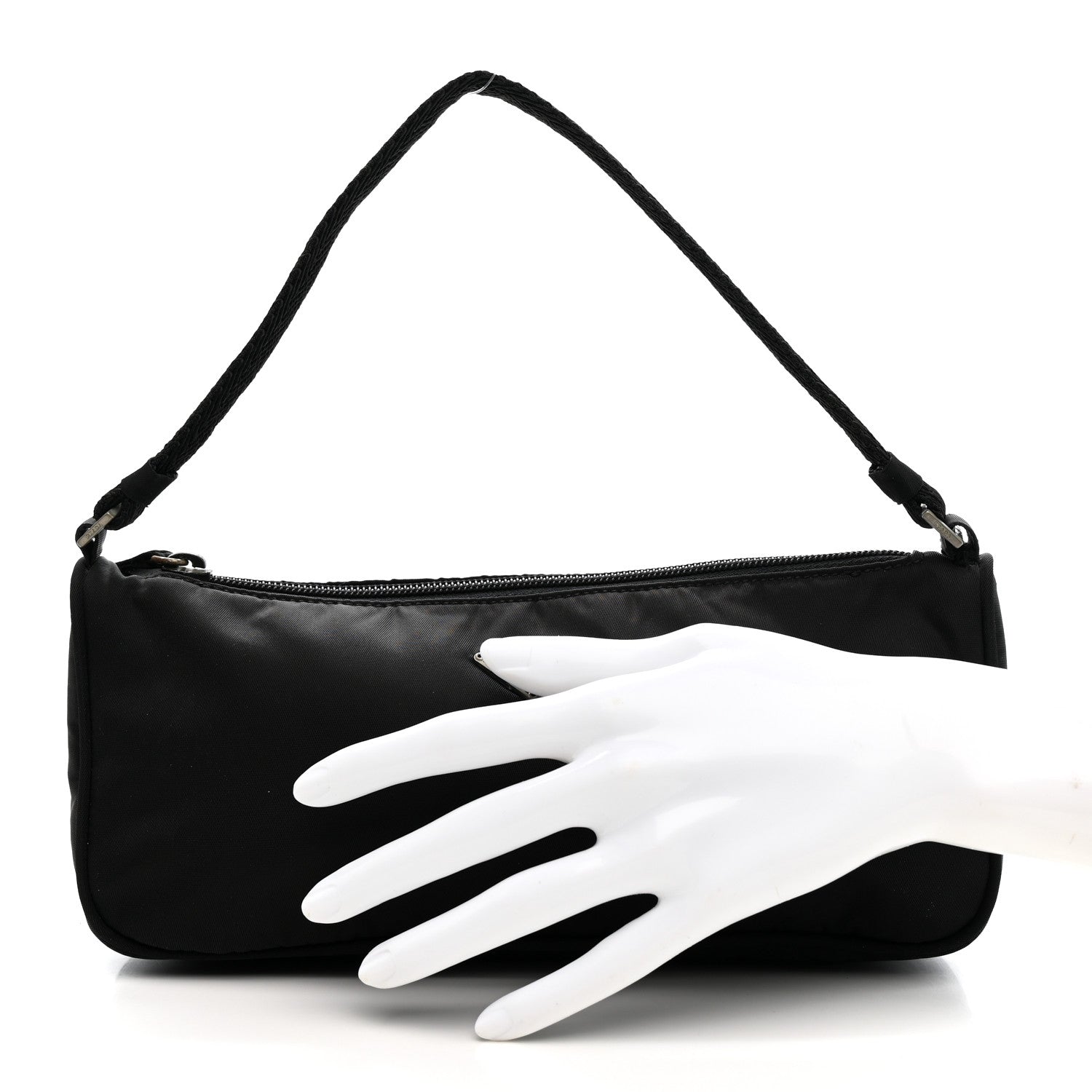 Prada Tessuto Nylon Pochette Bag Black 3 of 15