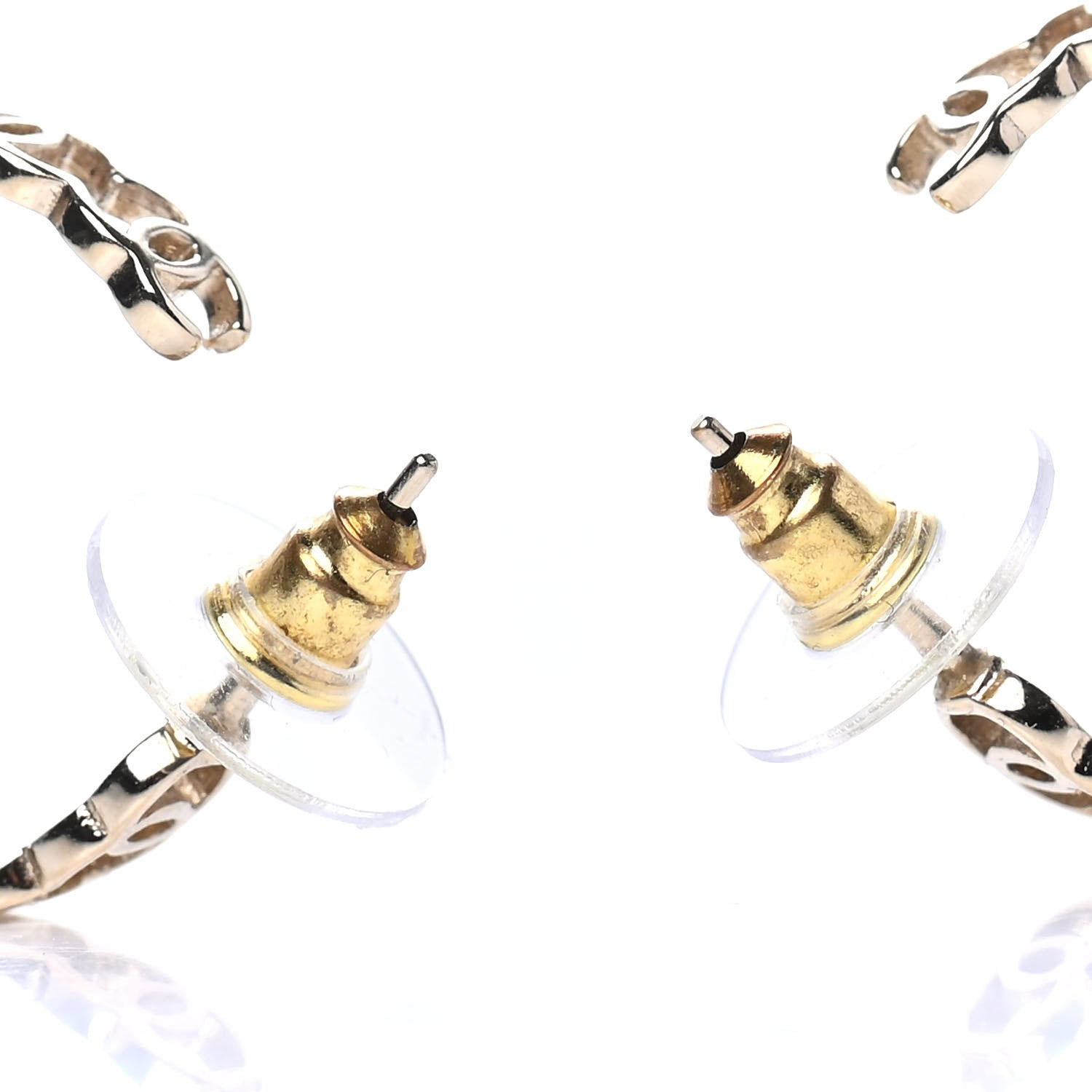 Chanel Metal CC Hoop Earrings Gold 3 of 4