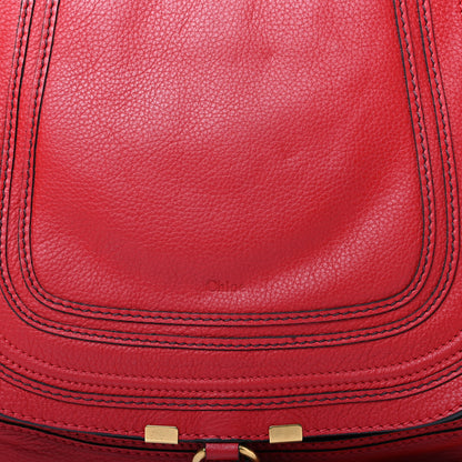 Chloe Calfskin Marcie Size Zip Satchel Plaid Red 10 of 10