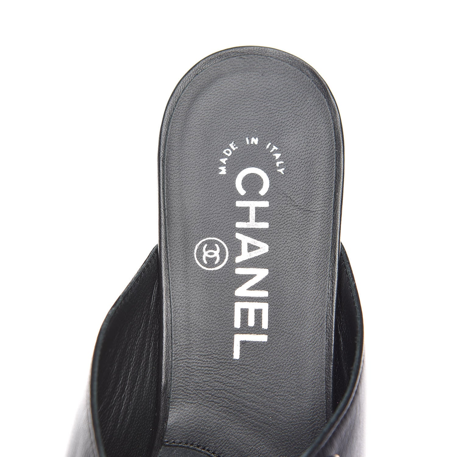 Chanel Lambskin Grosgrain Cap Toe CC Mules 39 Black 7 of 11