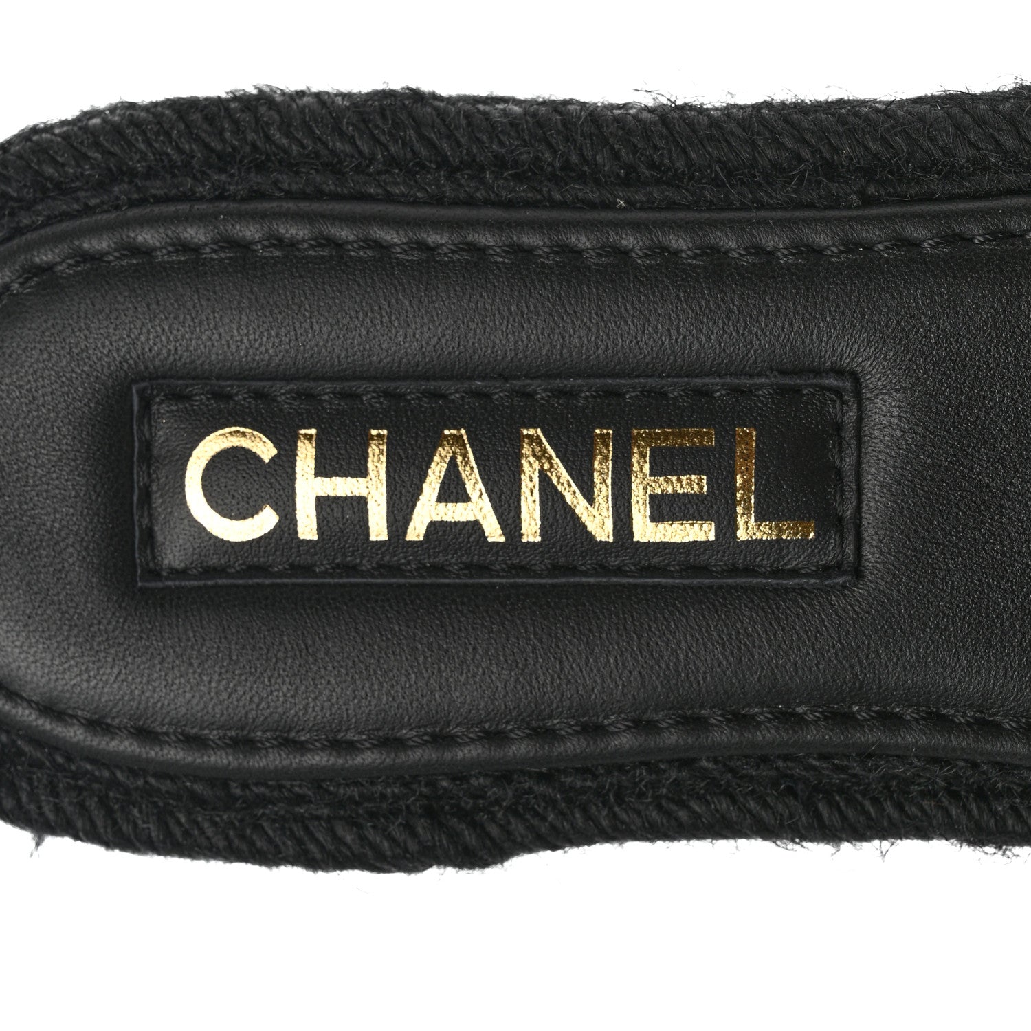 Chanel Lambskin Espadrille Mule Sandals 37 Black 6 of 8