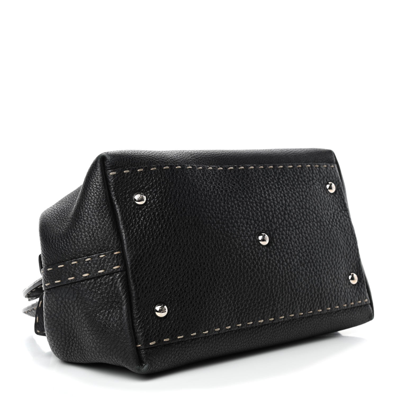 Fendi Calfskin Romano Selleria Adele 1328 Bag Black 3 of 4