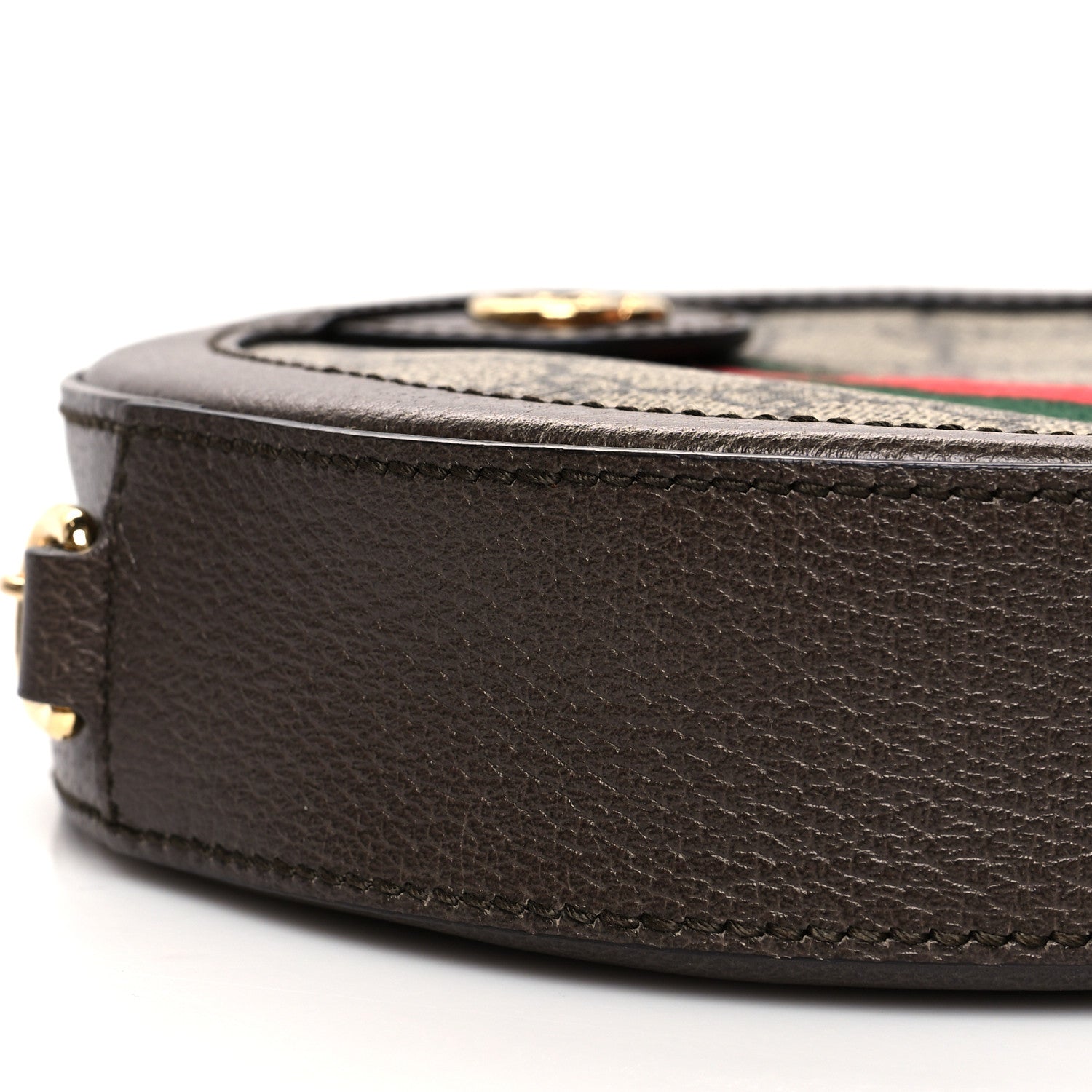 Gucci GG Supreme Monogram Web Mini Ophidia Round Shoulder Bag Brown 10 of 11