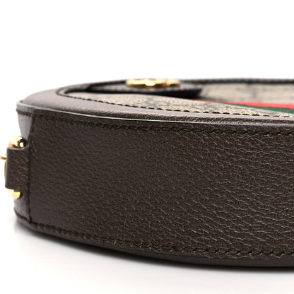Gucci GG Supreme Monogram Web Mini Ophidia Round Shoulder Bag Brown 10 of 11