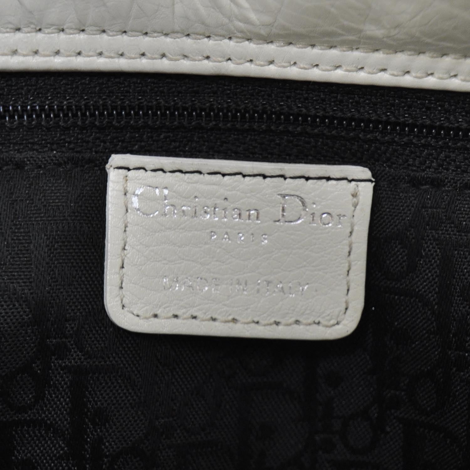 Christian Dior Calfskin Cannage Stitched East West Lady Dior White 7 of 9