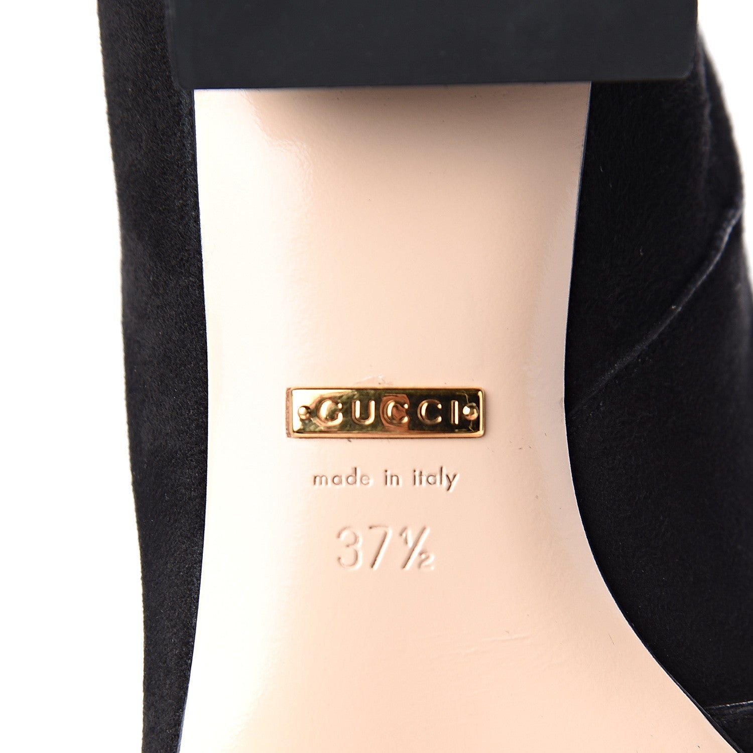 Gucci Kid Scamosciato GG Marmont Fringe Knee High Boots 37.5 Black 6 of 7