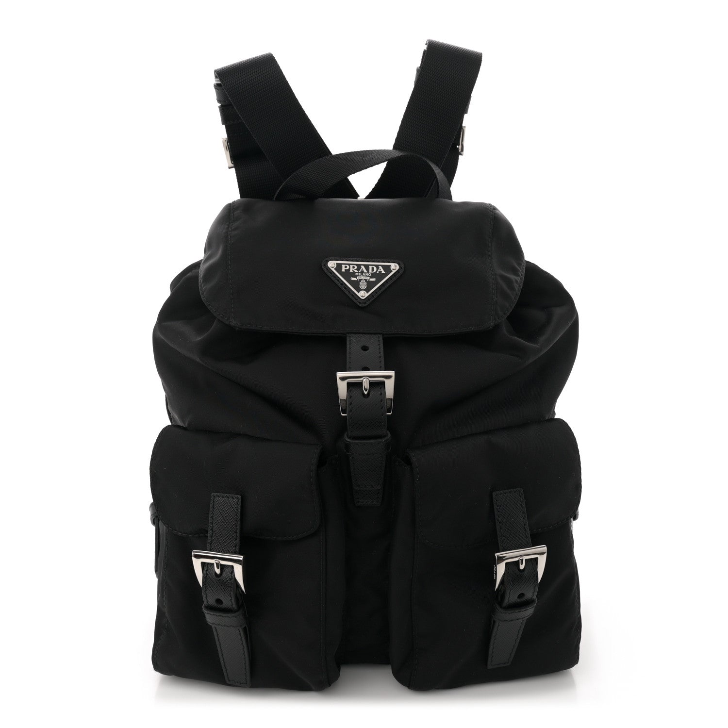 Prada Tessuto Nylon Saffiano Small Backpack Black 1 of 11