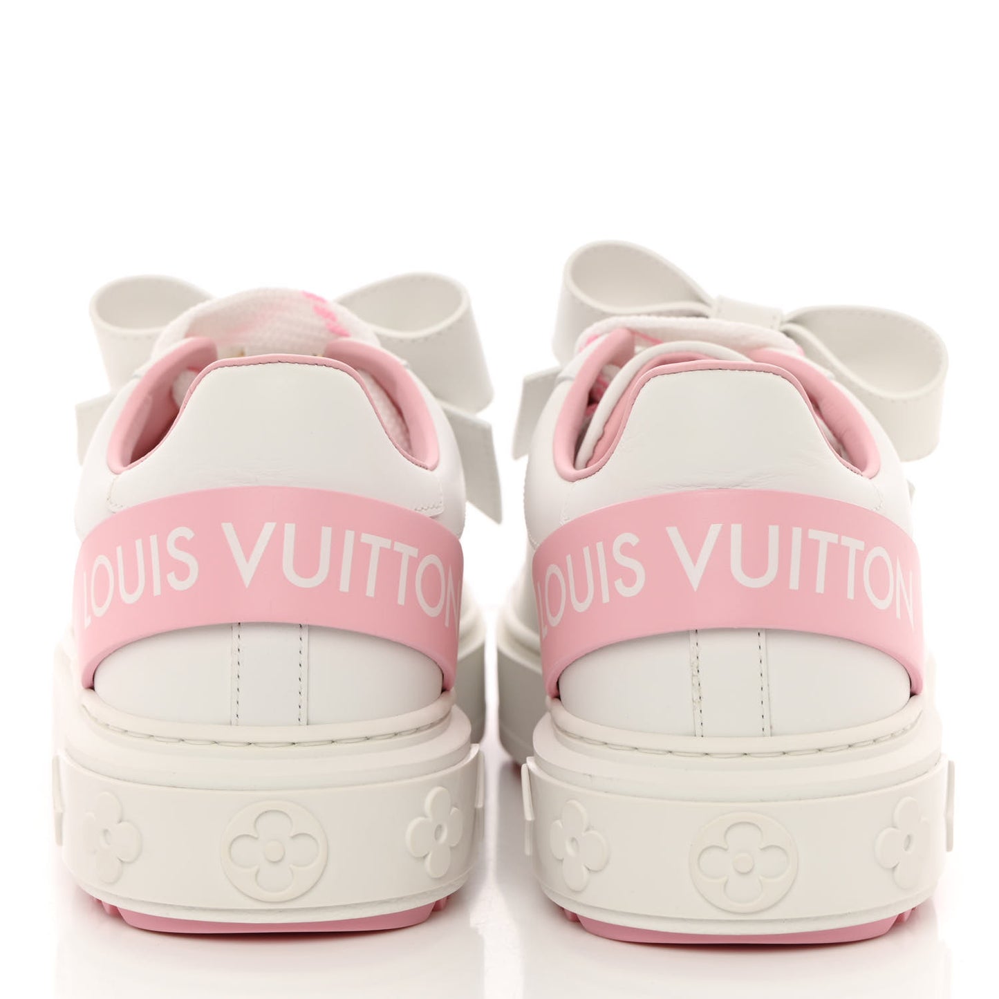 Calfskin Time Out Bow Sneakers 37 White Pink
