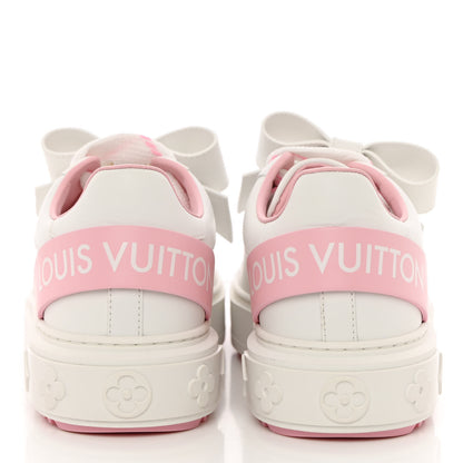 Louis Vuitton Calfskin Time Out Bow Sneakers 37 White Pink 5 of 13
