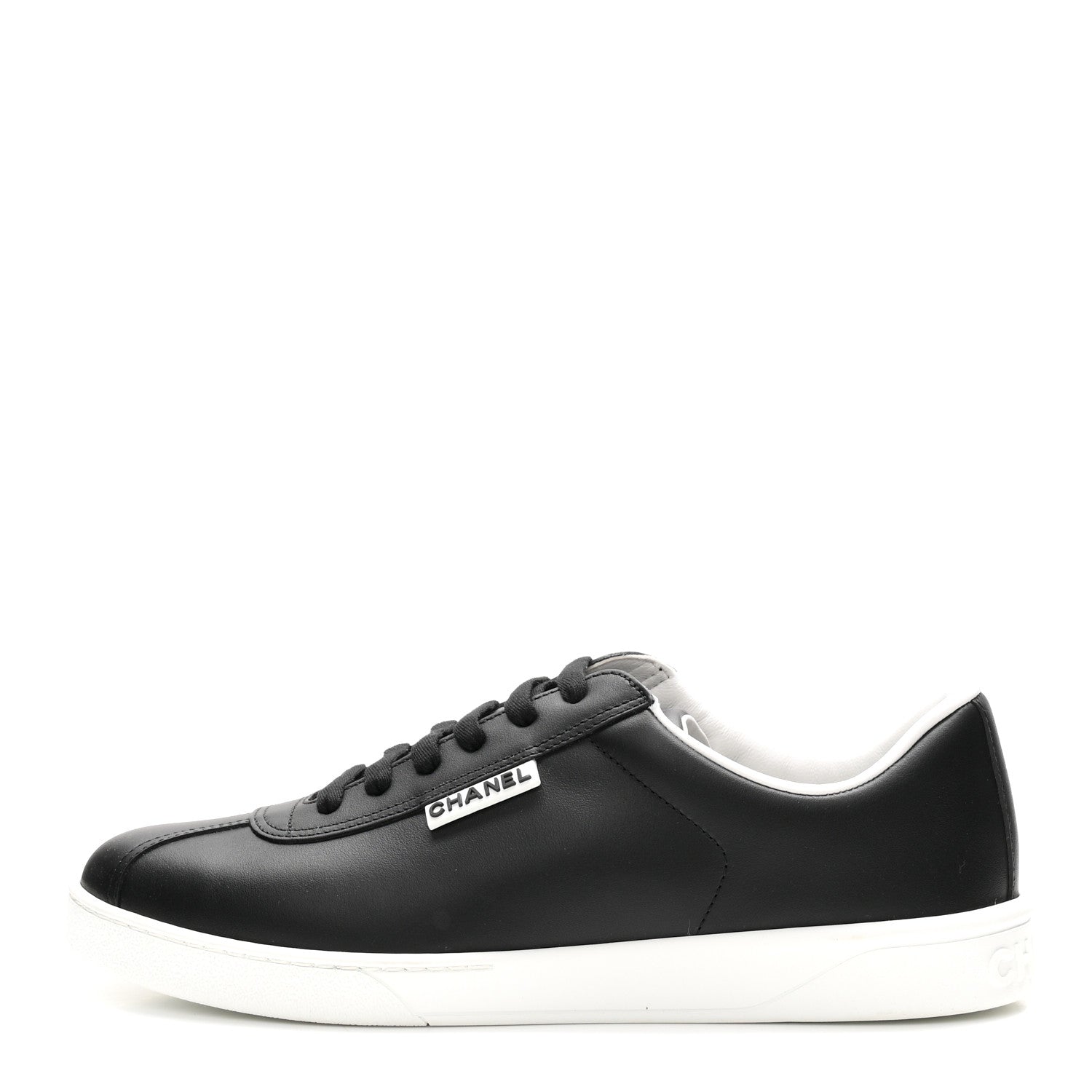 Chanel Calfskin CC Womens Sneakers 40 Black 1 of 9