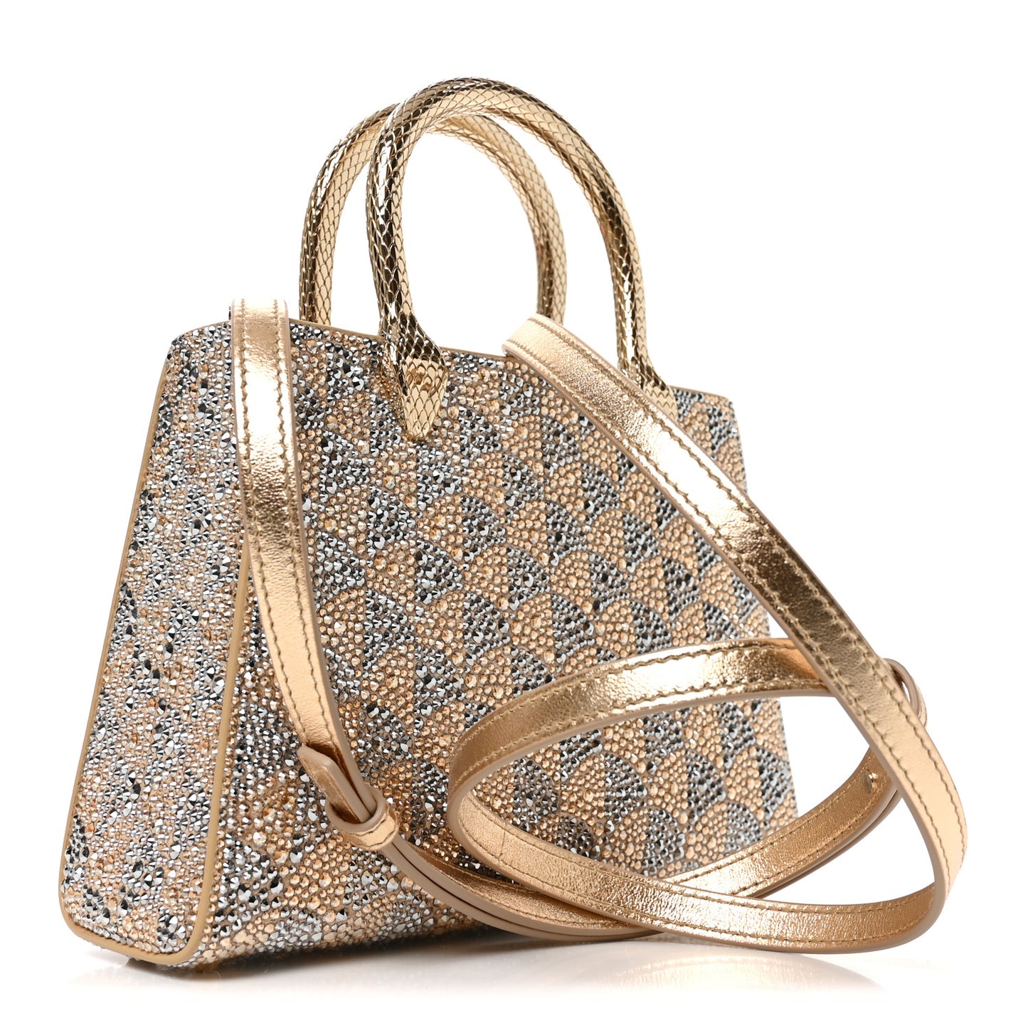 Calla Crystal Serpenti Duo Top Handle Bag Gold Silver