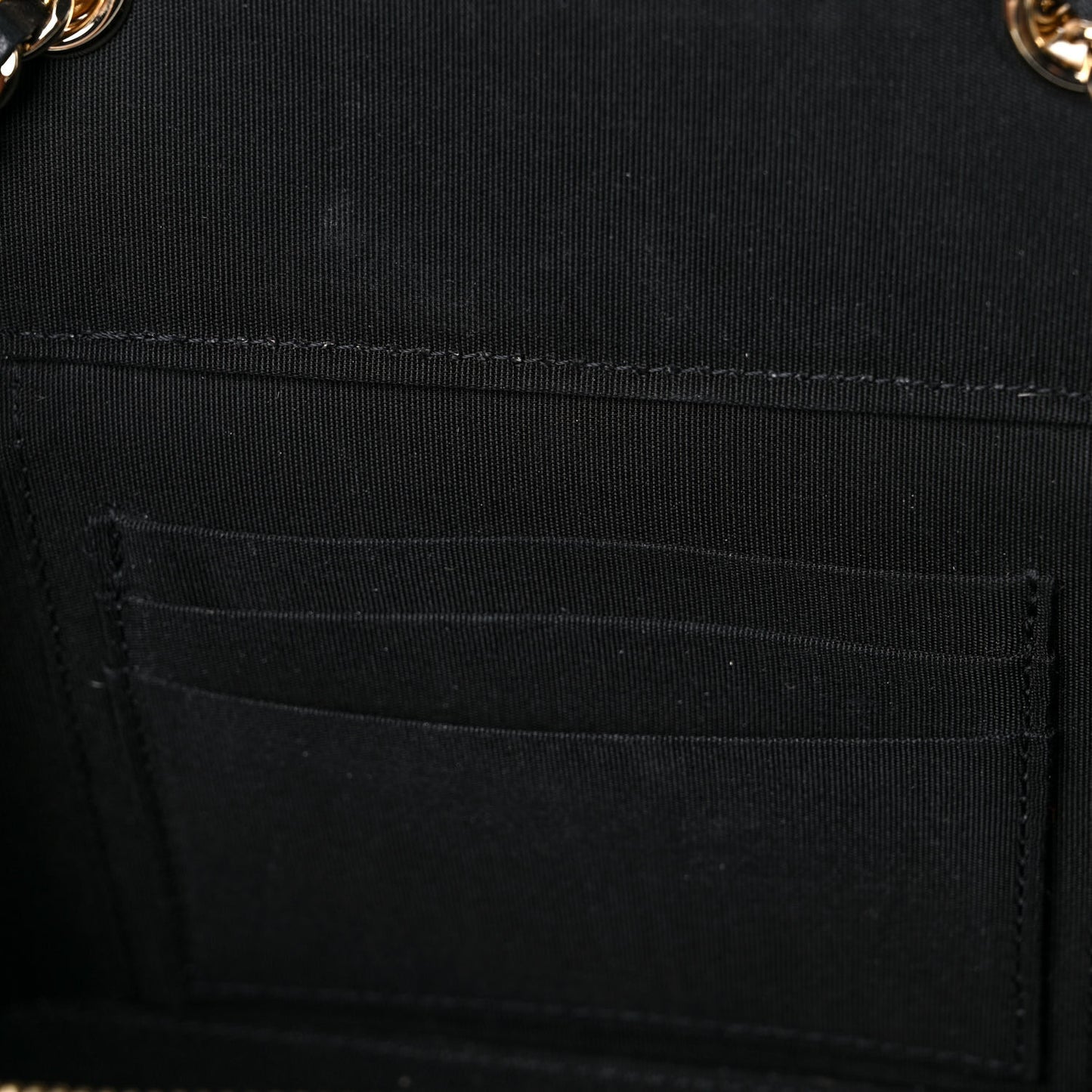 Raffia Jute Striped Small Vanity Case With Chain Black Beige