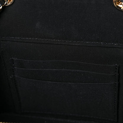 Chanel Raffia Jute Striped Small Vanity Case With Chain Black Beige 10 of 12