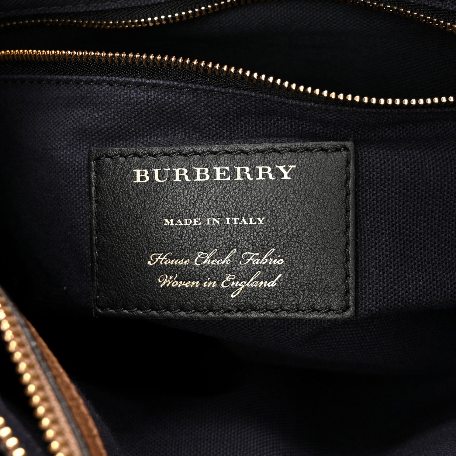 Burberry Grainy Calfskin House Check Medium Banner Tote Dark Sand 6 of 11