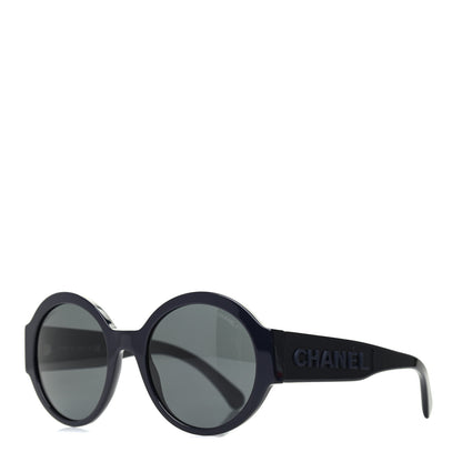 Chanel Acetate Round Sunglasses 5410 Black 1 of 8