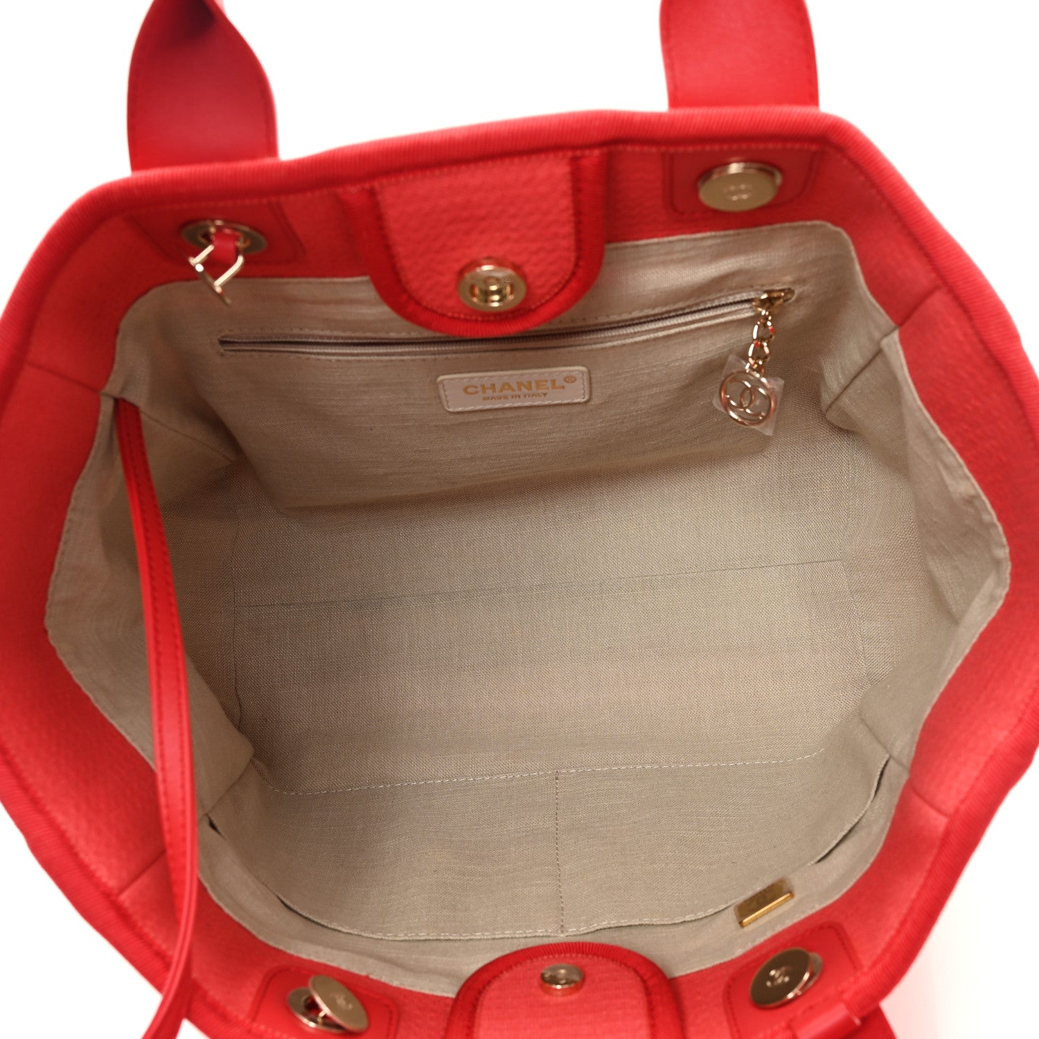 Chanel Mixed Fibers Small Deauville Tote Red 6 of 12