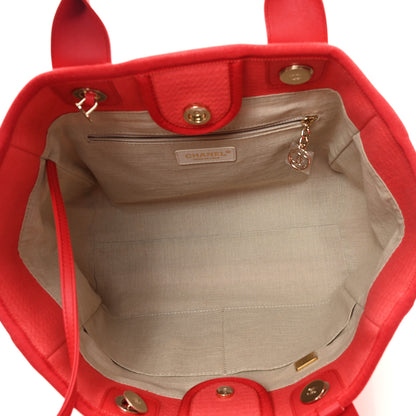 Chanel Mixed Fibers Small Deauville Tote Red 6 of 12