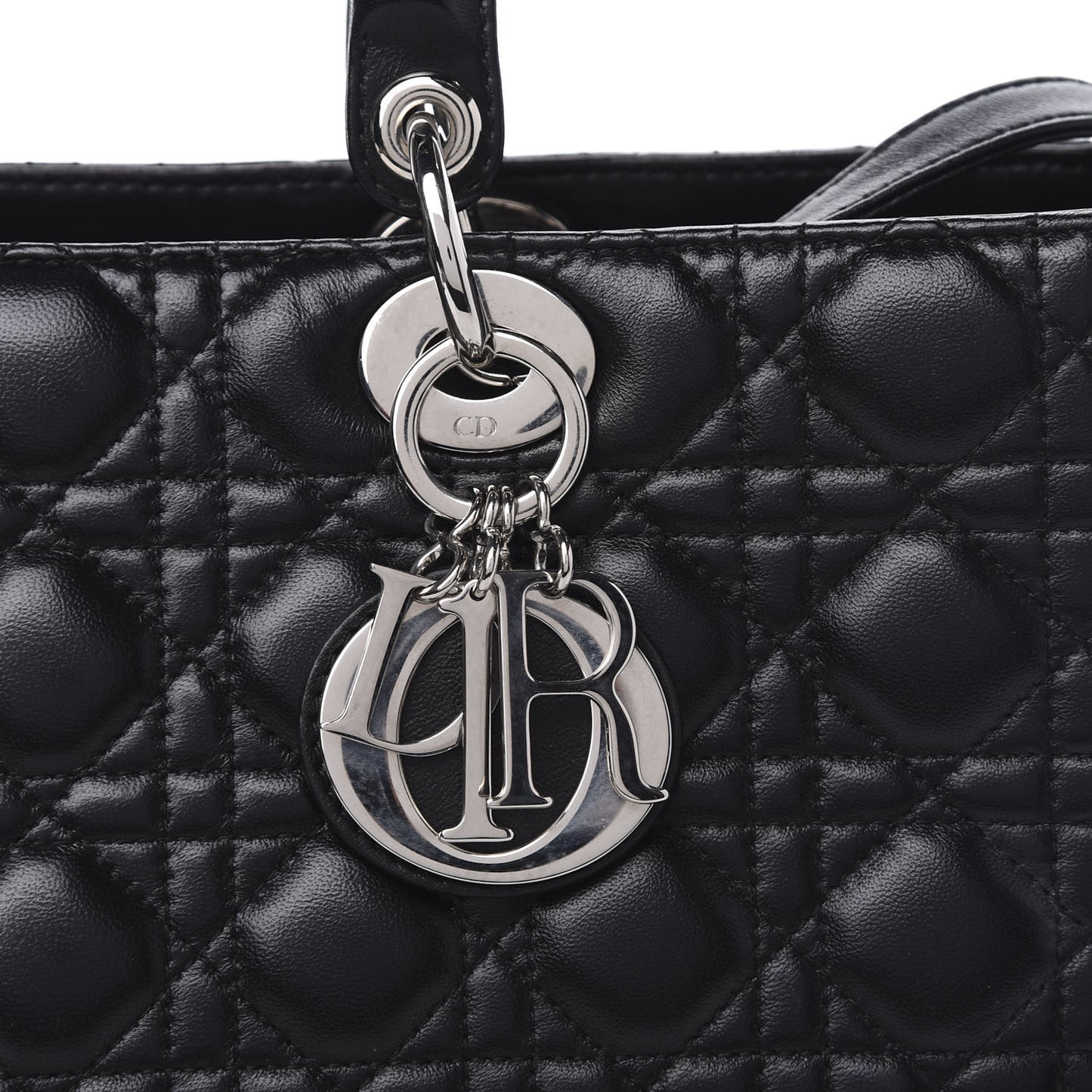 Lambskin Cannage Large Lady Dior Black