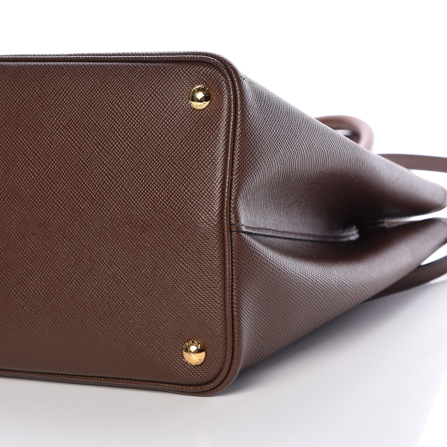 Saffiano Cuir Large Double Bag Cacao