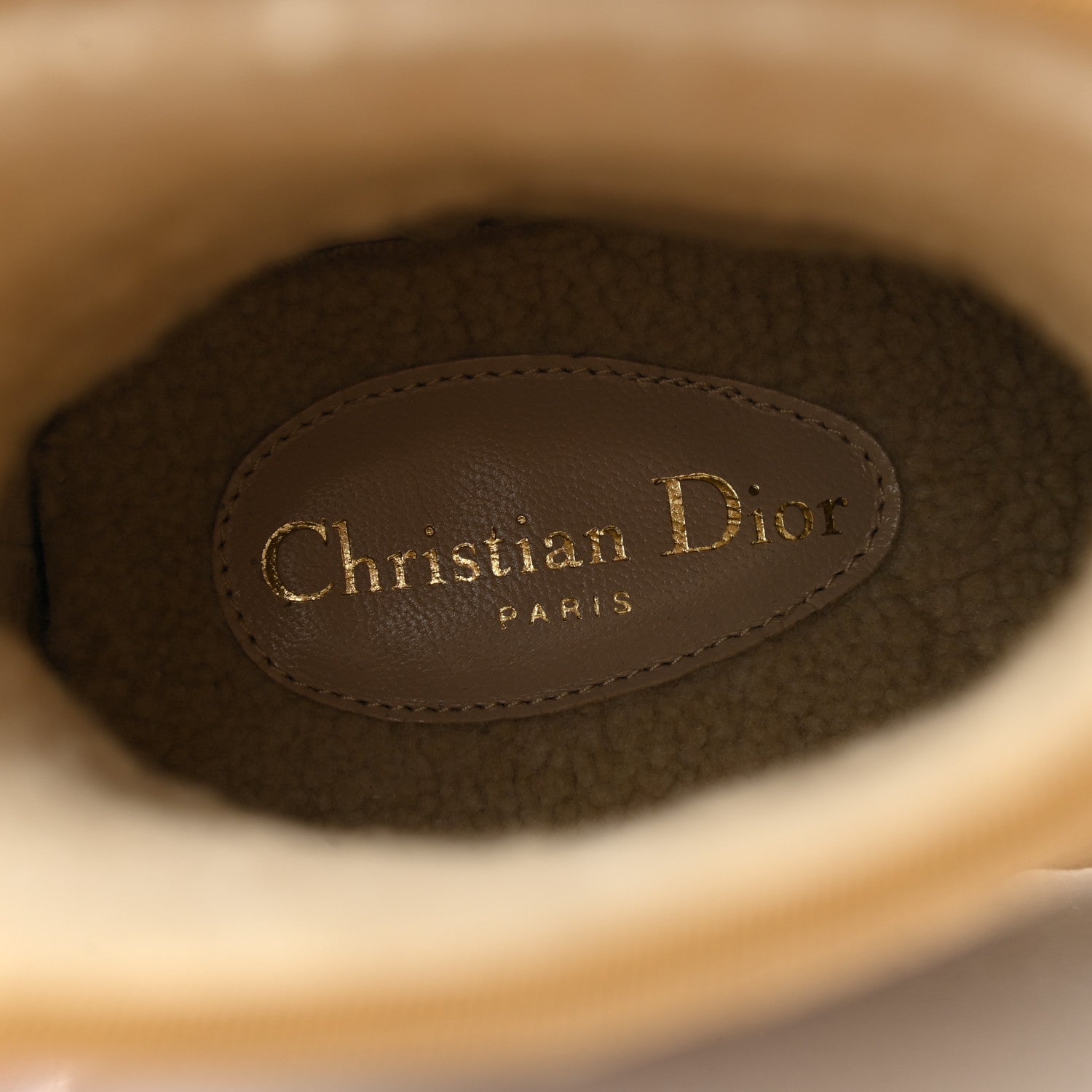 Christian Dior Calfskin Suede Shearling Granville Espadrille Boots 36.5 Natural 7 of 8