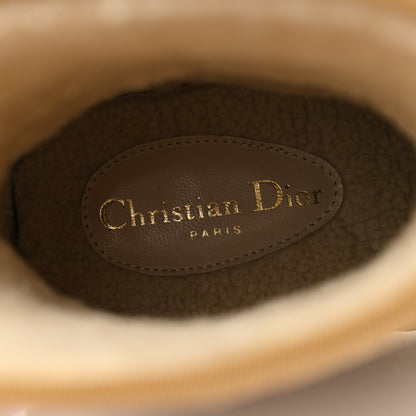 Christian Dior Calfskin Suede Shearling Granville Espadrille Boots 36.5 Natural 7 of 8