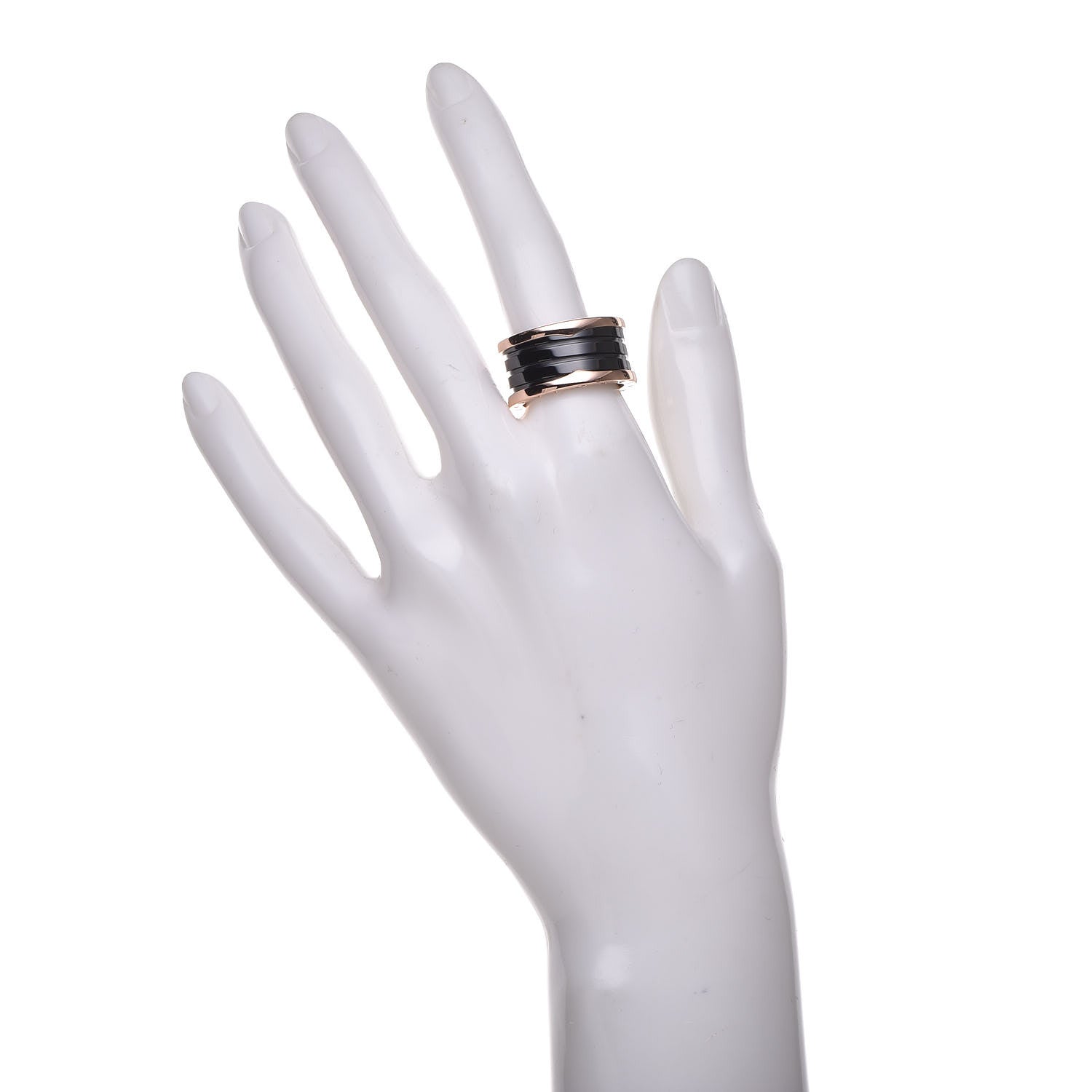 Bulgari 18K Rose Gold Black Ceramic B.Zero1 Four-Band Ring 58 8.5 2 of 4
