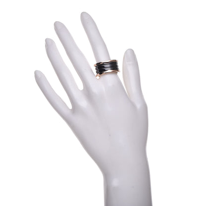 Bulgari 18K Rose Gold Black Ceramic B.Zero1 Four-Band Ring 58 8.5 2 of 4