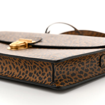 Celine Grained Calfskin Leopard Print Cartable Small Briefcase Brown Black 11 of 11