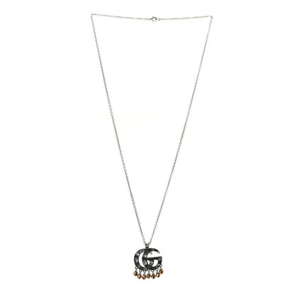 Gucci Crystal Marmont Necklace Aged Silver 2 of 3