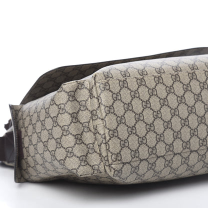 Gucci GG Supreme Monogram Selleria Calfskin Messenger Diaper Bag Beige Ebony Cocoa Dark Chocolate 10 of 11