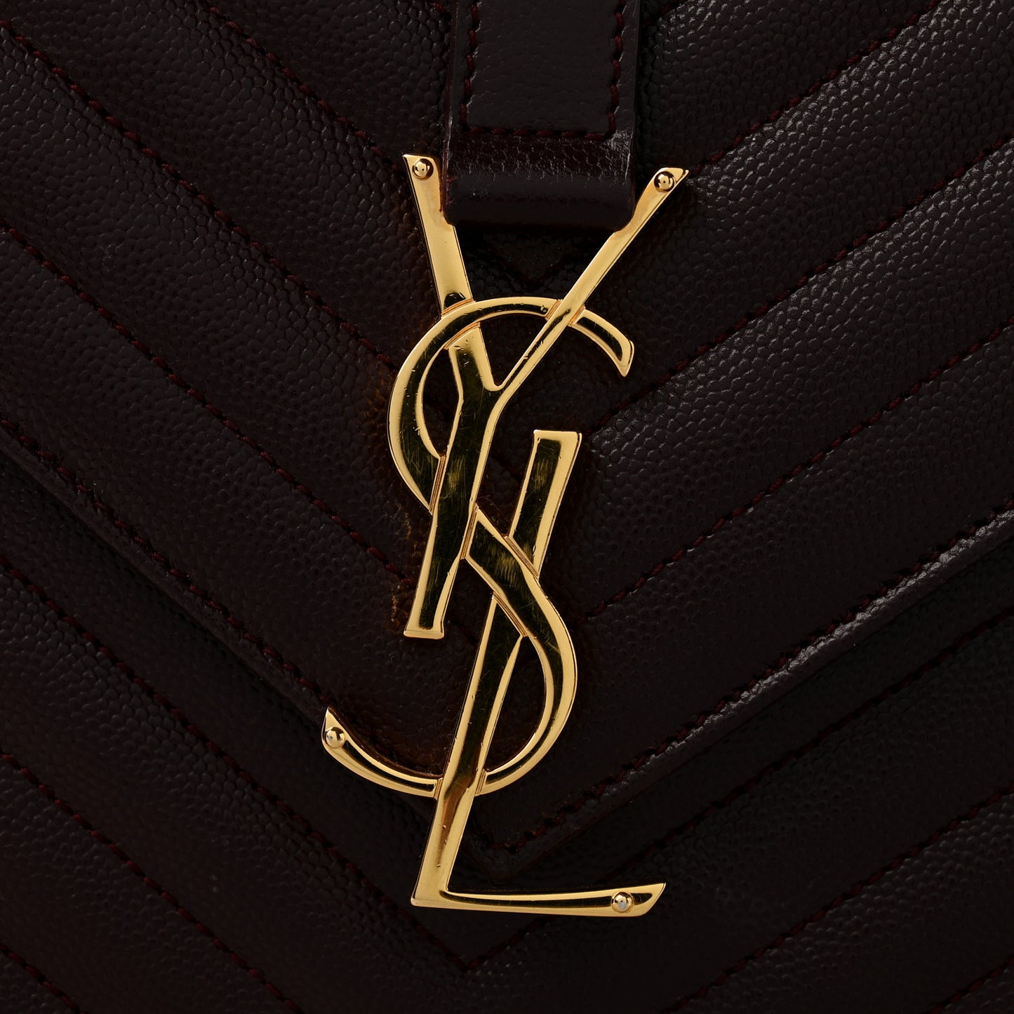 Grain De Poudre Matelasse Chevron Large Monogram Satchel Rouge Legion