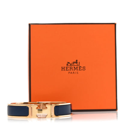 Hermes Narrow Enamel Clic Clac H Bracelet PM Bleu Nuit 5 of 5